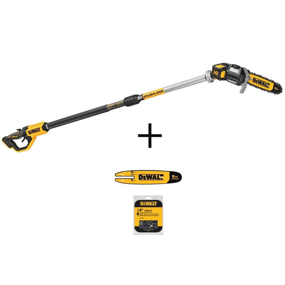 DeWalt 20V Max 8in Cordless Battery Powered Pole U0026 Chainsaw With 8in Bar U0026 Chain 34 Link 
