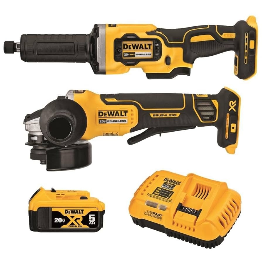 DEWALT 20V MAX Angle Grinder And Die Grinder Cordless 2 Tool Set With Battery And Charger DCK203P1 Amazon
