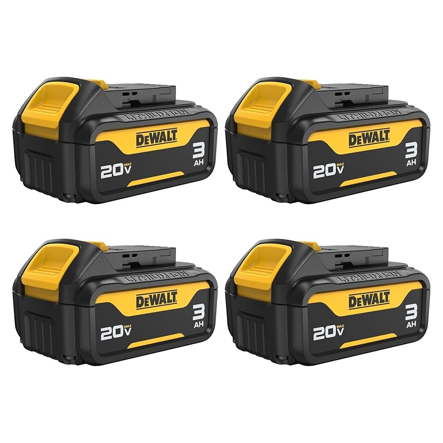 DEWALT 20V MAX Battery With LED Charge Indicator 3 Amp Hour 4 Pack DCB200 4 Amazon
