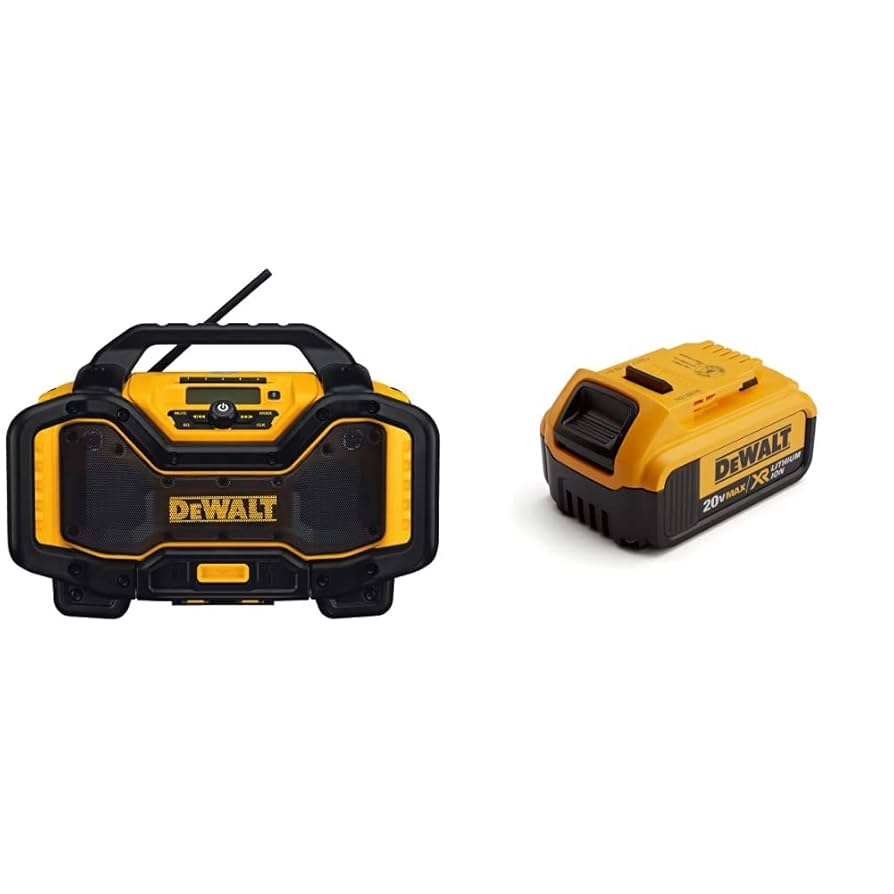 DEWALT 20V MAX Bluetooth Radio DCR025 Battery DCB204 Amazon