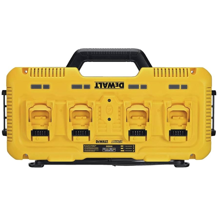 DEWALT 20V MAX Charger 4 Port Rapid Charge DCB104 Black Yellow Amazon