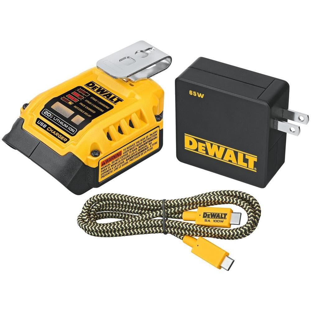DEWALT 20V MAX Charger And USBC Adaptor Kit DCB094K The Home Depot