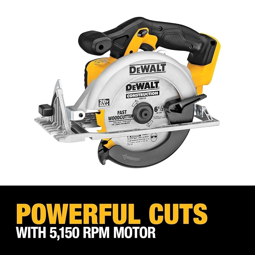 DEWALT 20V MAX Circular Saw 6 1 2 Inch Blade 460 MWO Engine 0 50 Degree Bevel Capability Bare Tool Only DCS391B Amazon