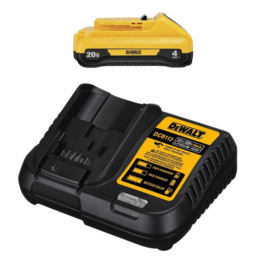 DEWALT 20V MAX Compact Lithium Ion 4 0Ah Battery Pack With 12V To 20V MAX Charger DCB240C The Home Depot