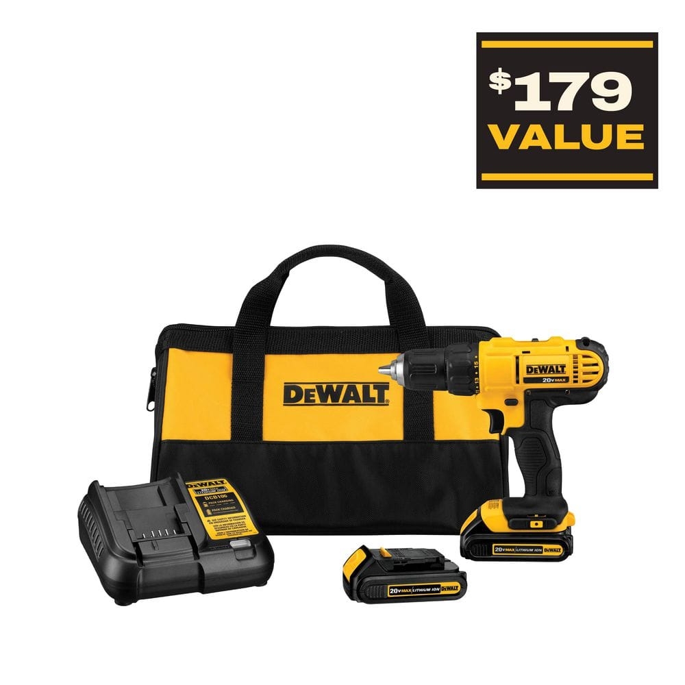 DEWALT 20V MAX Cordless 1 2 In Drill Driver 2 20V 1 3Ah 