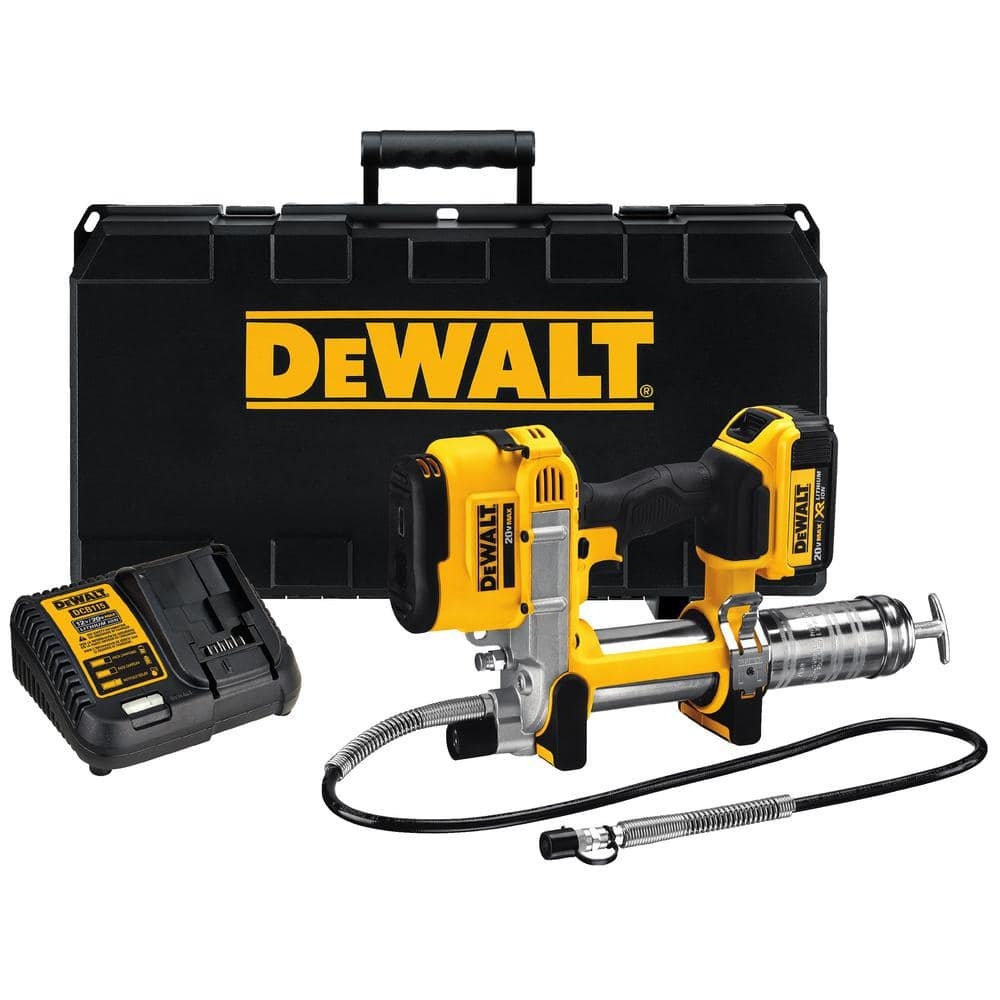 DEWALT 20V MAX Cordless 10 000 PSI Variable Speed Grease Gun 1 20V 4 0Ah Battery And Charger DCGG571M1 The Home Depot