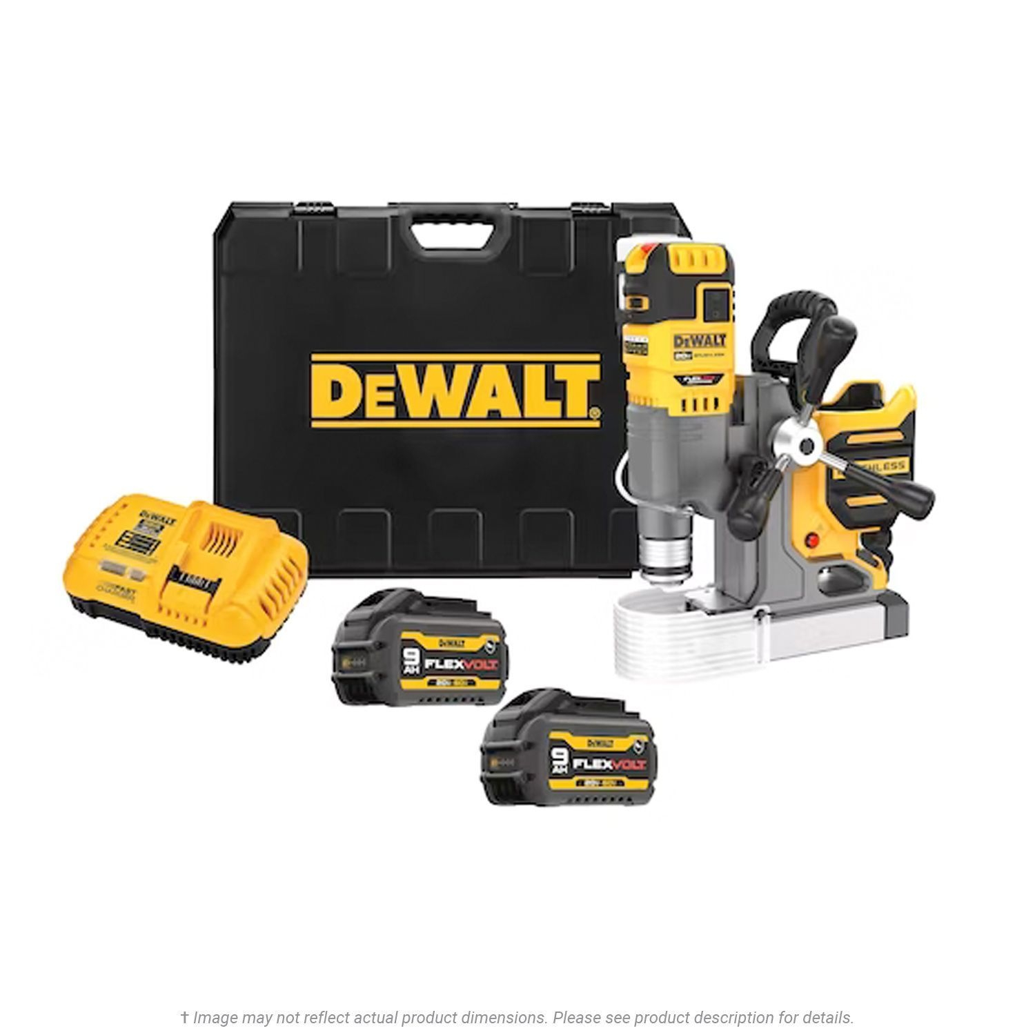 DEWALT 20V MAX Cordless 2 Magnetic Drill With FLEXVOLT ADVANTAGE 2 Battery Kit K L Jack