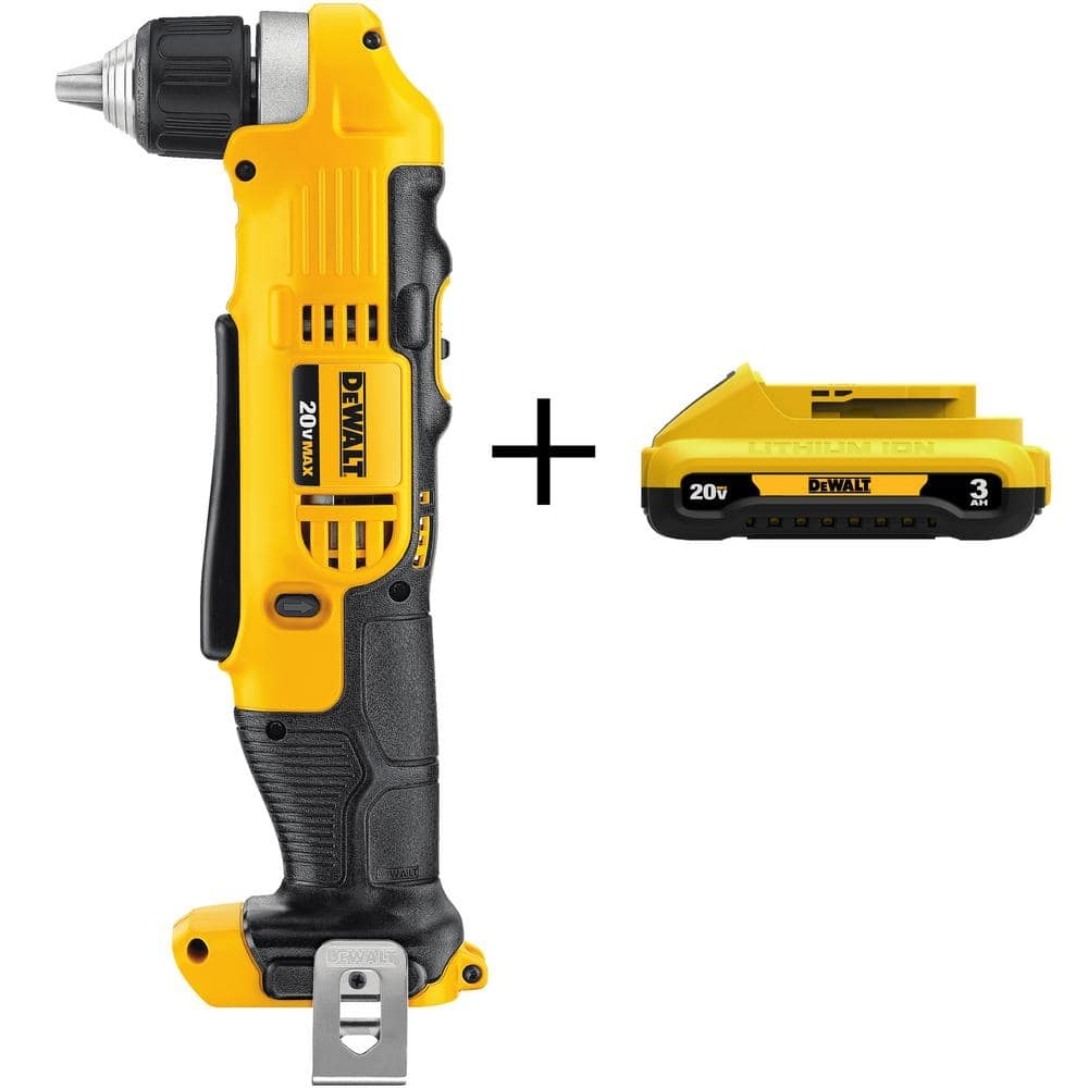 DEWALT 20V MAX Cordless 3 8 In Right Angle Drill Driver And 1 20V 3 0Ah Battery DCD740BW230 The Home Depot