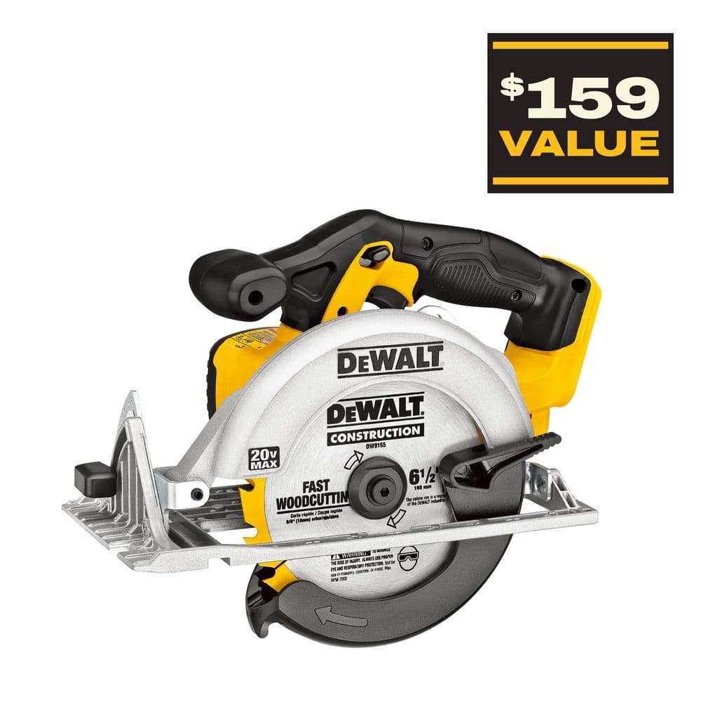 DEWALT 20V MAX Cordless 6 5 In Sidewinder Style Circular Saw Tool Only DCS391B The Home Depot