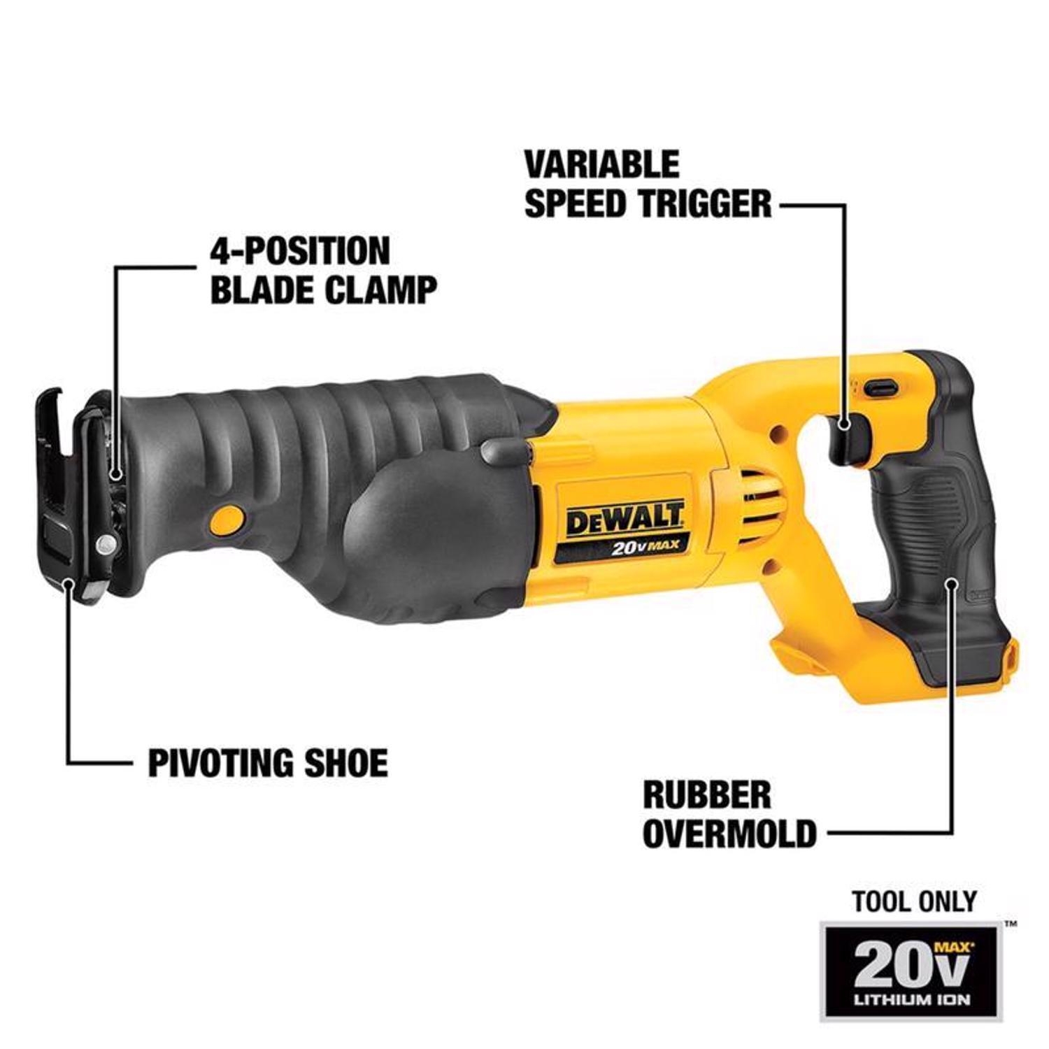 DeWalt 20V MAX Cordless Brushed Compact Reciprocating Saw Tool Only Stine Home Yard The Family You Can Build Around 