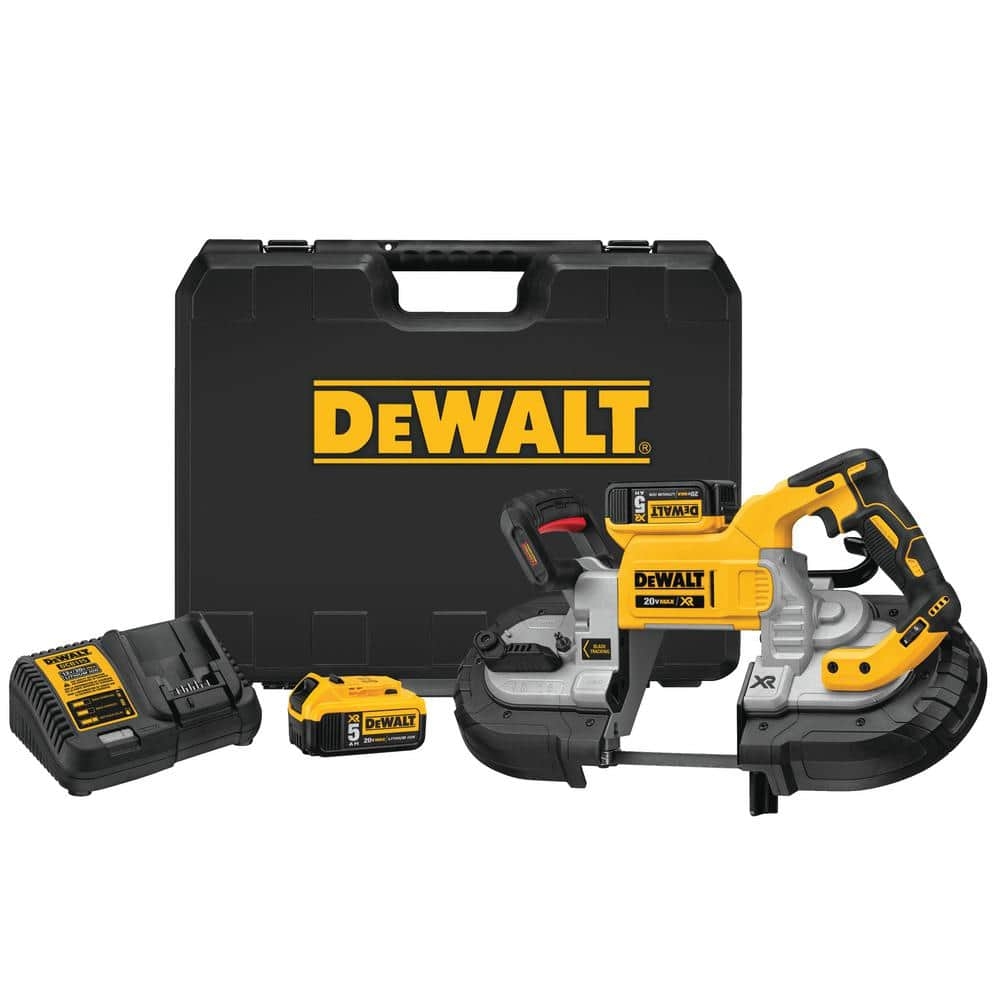 DEWALT 20V MAX Cordless Brushless 5 In Dual Switch Bandsaw With 2 20V 5 0Ah Batteries And Charger DCS376P2 The Home Depot