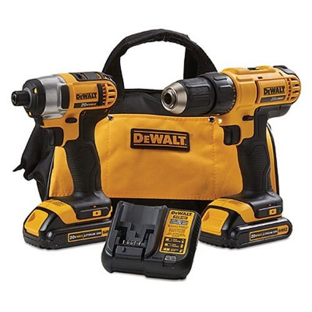 DEWALT 20V MAX Cordless Drill Impact 2 Tool Combo Kit With 2 20V 1 3Ah Batteries Charger And Bag DCK240C2