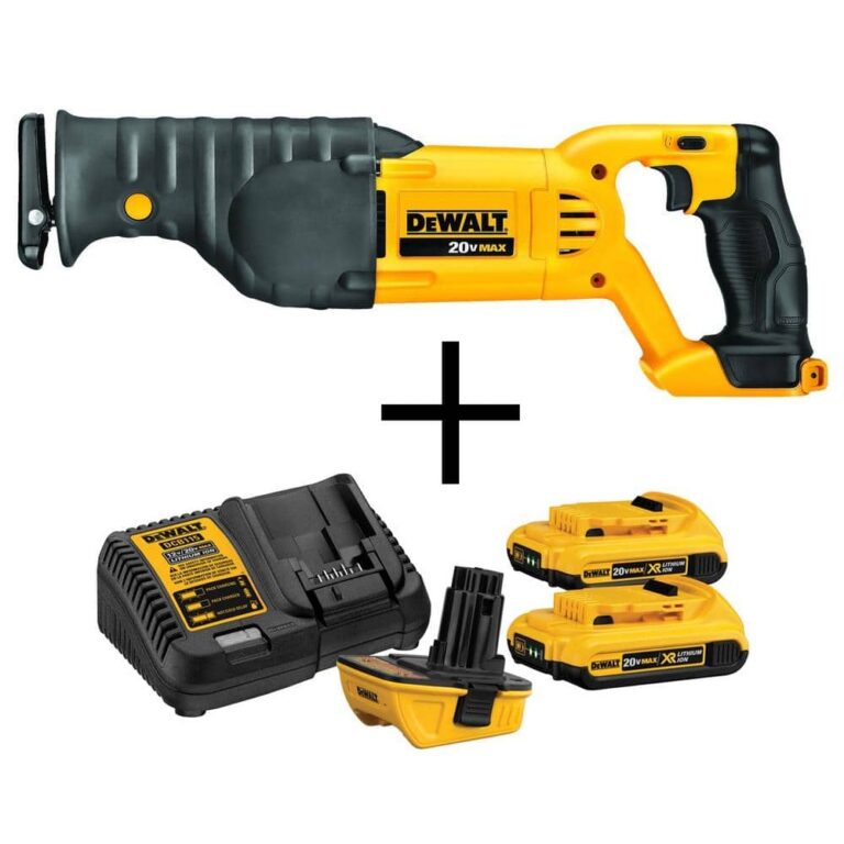 DeWalt 20V Max Cordless Reciprocating Saw And 18V To 20V Max Lithium Ion Battery Adapter Kit 2 Pack 