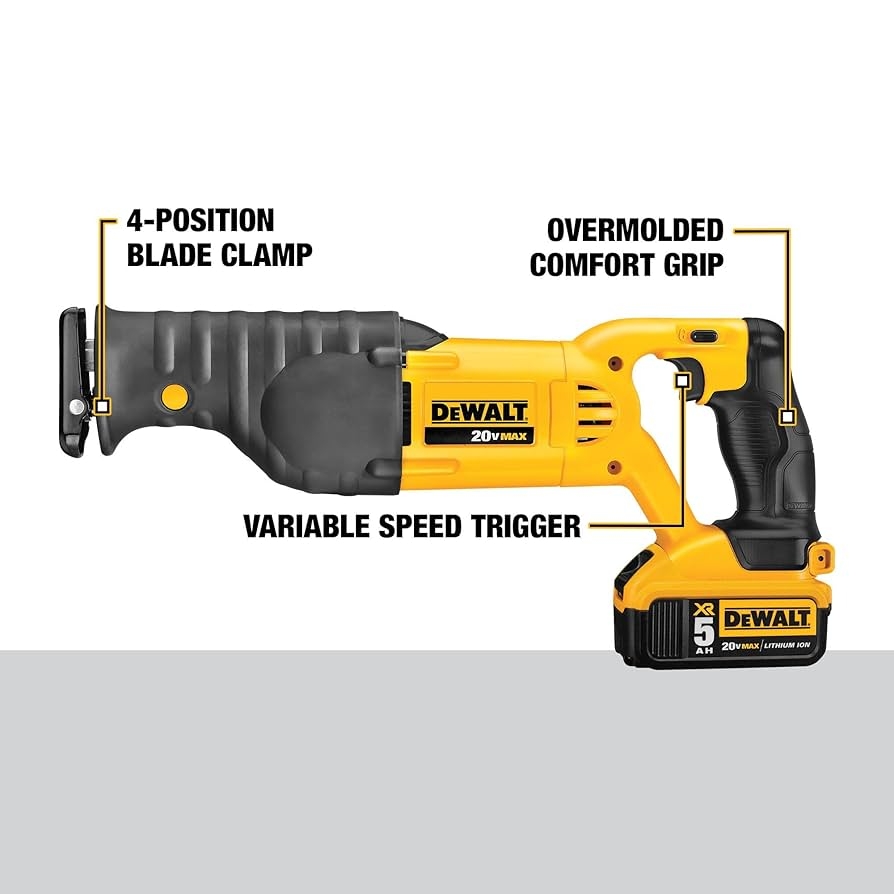 DEWALT 20V MAX Cordless Reciprocating Saw Battery And Charger 