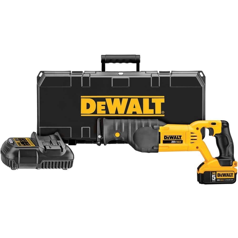 DEWALT 20V MAX Cordless Reciprocating Saw With 1 20V 5 0Ah Battery And Charger DCS380P1 The Home Depot