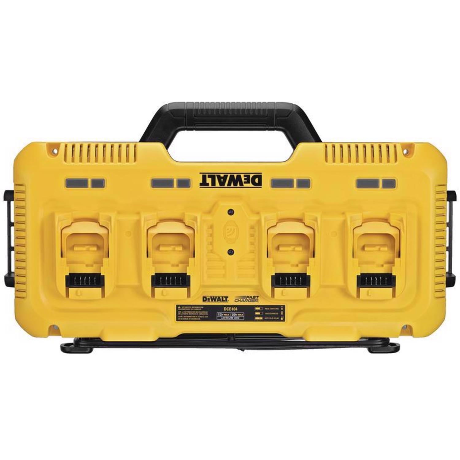 DeWalt 20V MAX DCB104 20 V Lithium Ion 4 Port Fast Charger 1 Pc