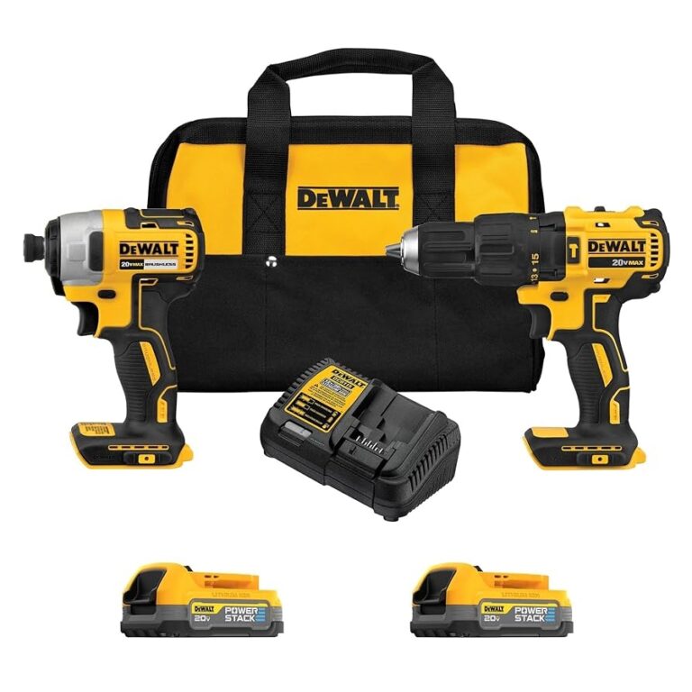 DEWALT 20V MAX Drill And Impact Driver Power Tool Set 2 POWERSTACK Batteries Included DCK274E2 Amazon