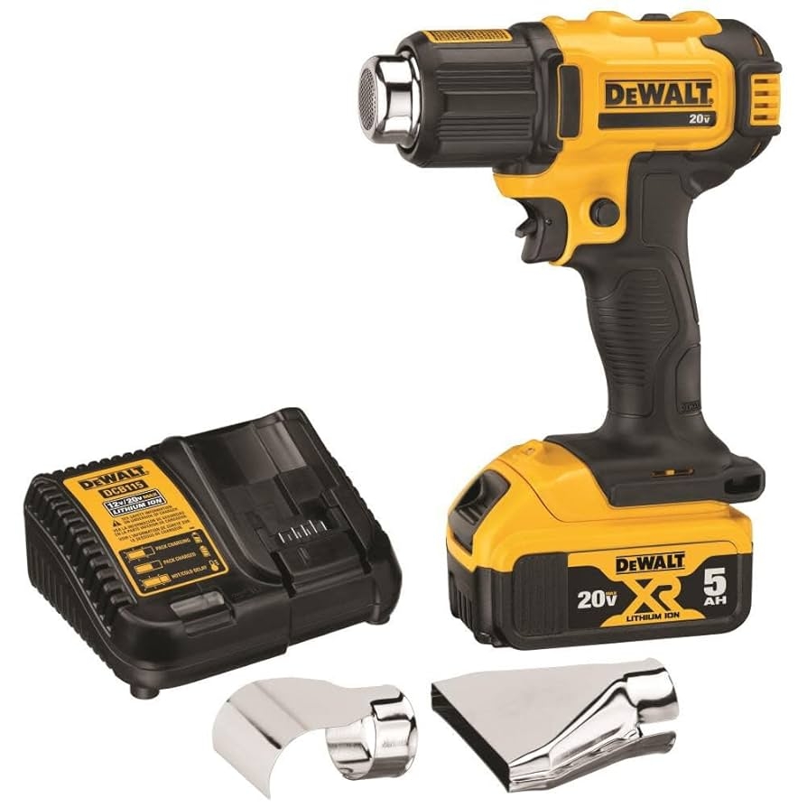 DEWALT 20V MAX Heat Gun Kit Cordless Up To 990 Degrees 42 Minutes Of Run Time LED Light Battery And Charger Included DCE530P1 Amazon