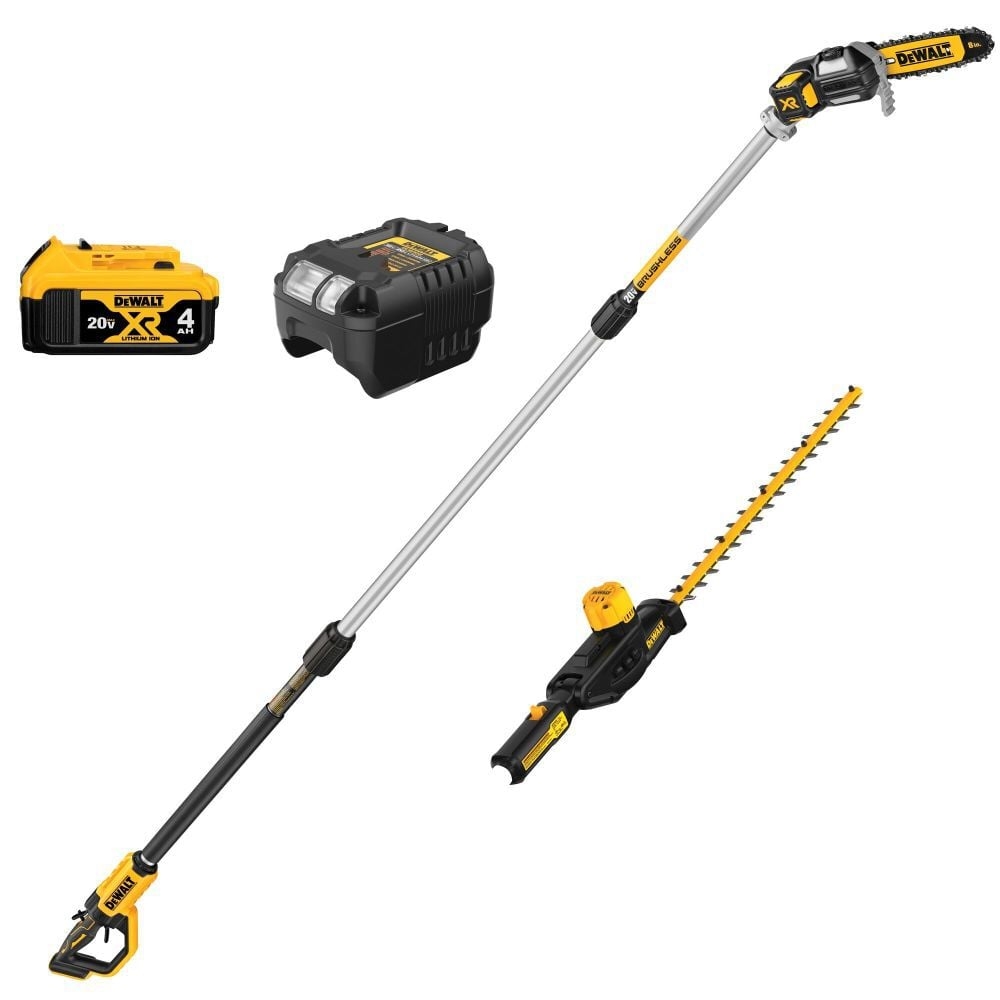 DEWALT 20V MAX Lithium Ion Cordless Pole Saw And Pole Hedge Trimmer Combo Kit DCKO86M1 Acme Tools