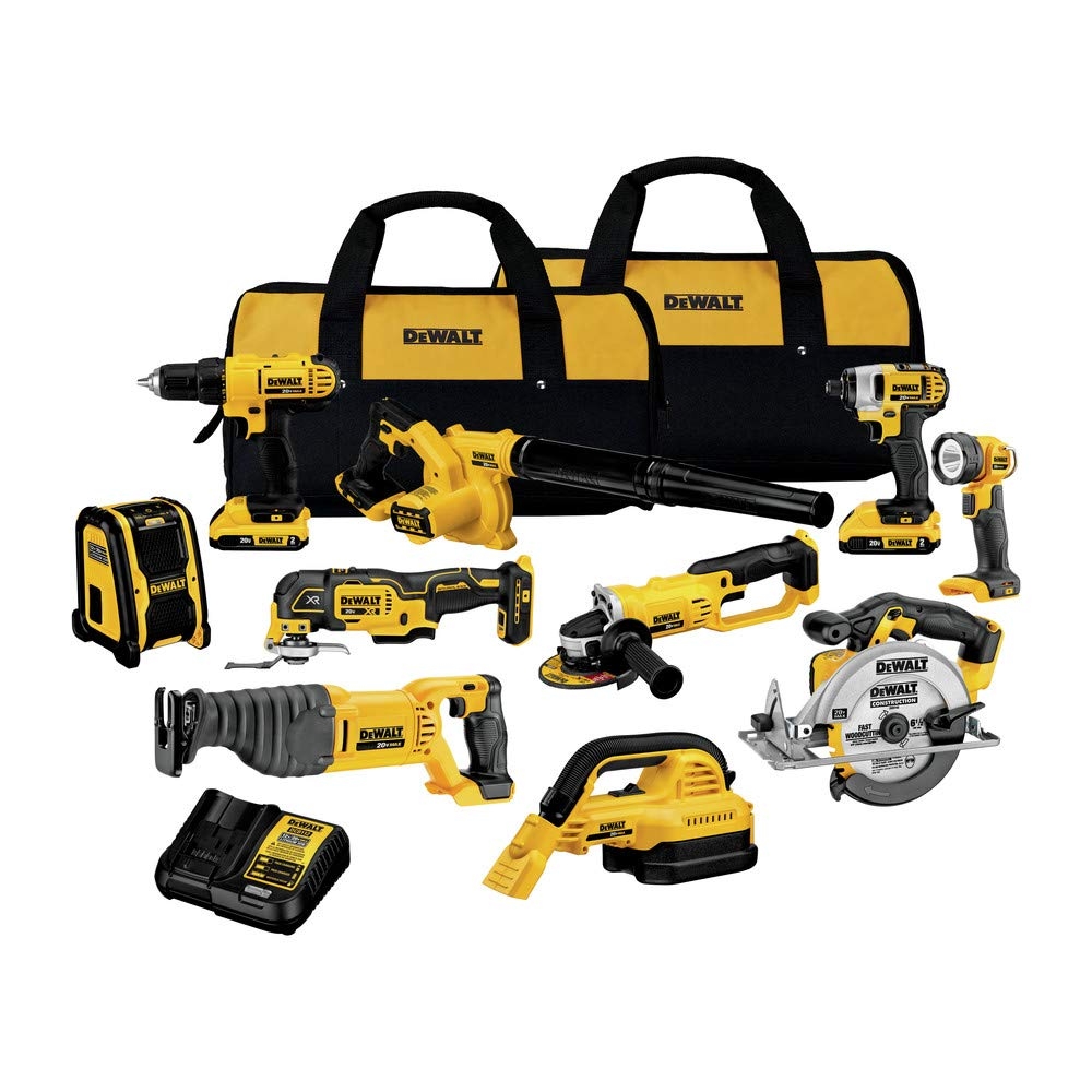 DEWALT 20V MAX Power Tool Combo Kit 10 Tool Cordless Power Tool Set With 2 Batteries And Charger DCK1020D2 Amazon