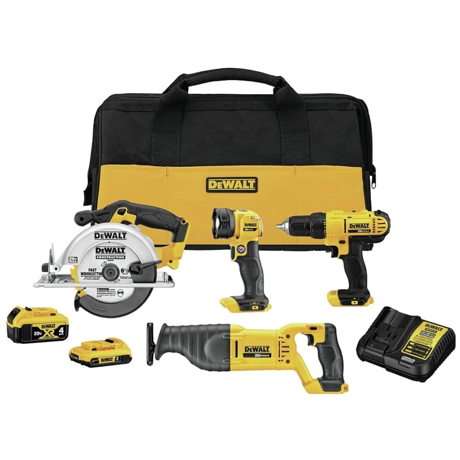DEWALT 20V MAX Power Tool Combo Kit 4 Tool Cordless Power Tool 