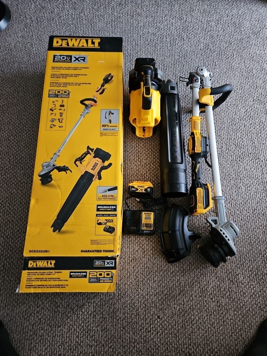 DEWALT 20V MAX XR 14 Brushless Cordles Folding String Trimmer Blower Kit 885911704205 EBay