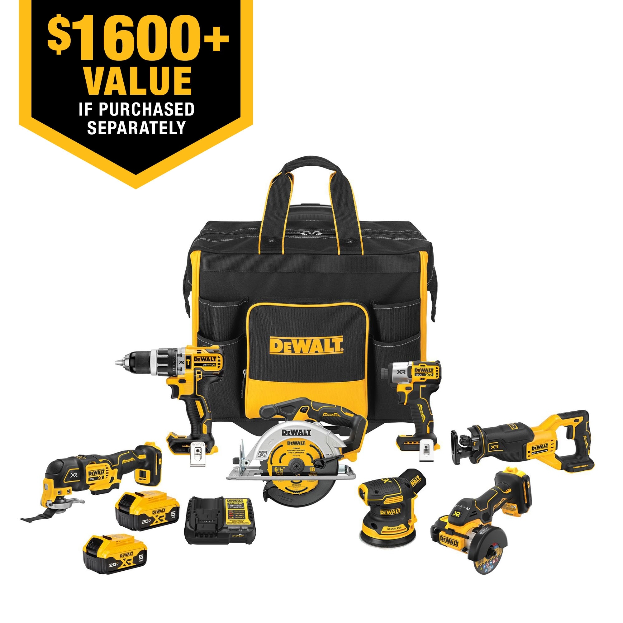 DEWALT 20V MAX XR 7 Tool Combo Kit DCKSS730P2 At Lowes