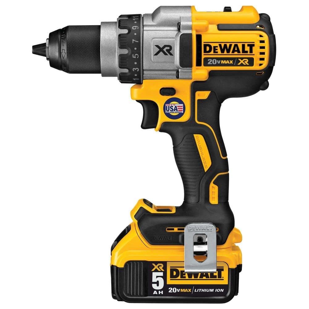 DEWALT 20V MAX XR Cordless Brushless 3 Speed 1 2 In Drill Driver With 2 20V 5 0Ah Batteries And Charger DCD991P2 The Home Depot