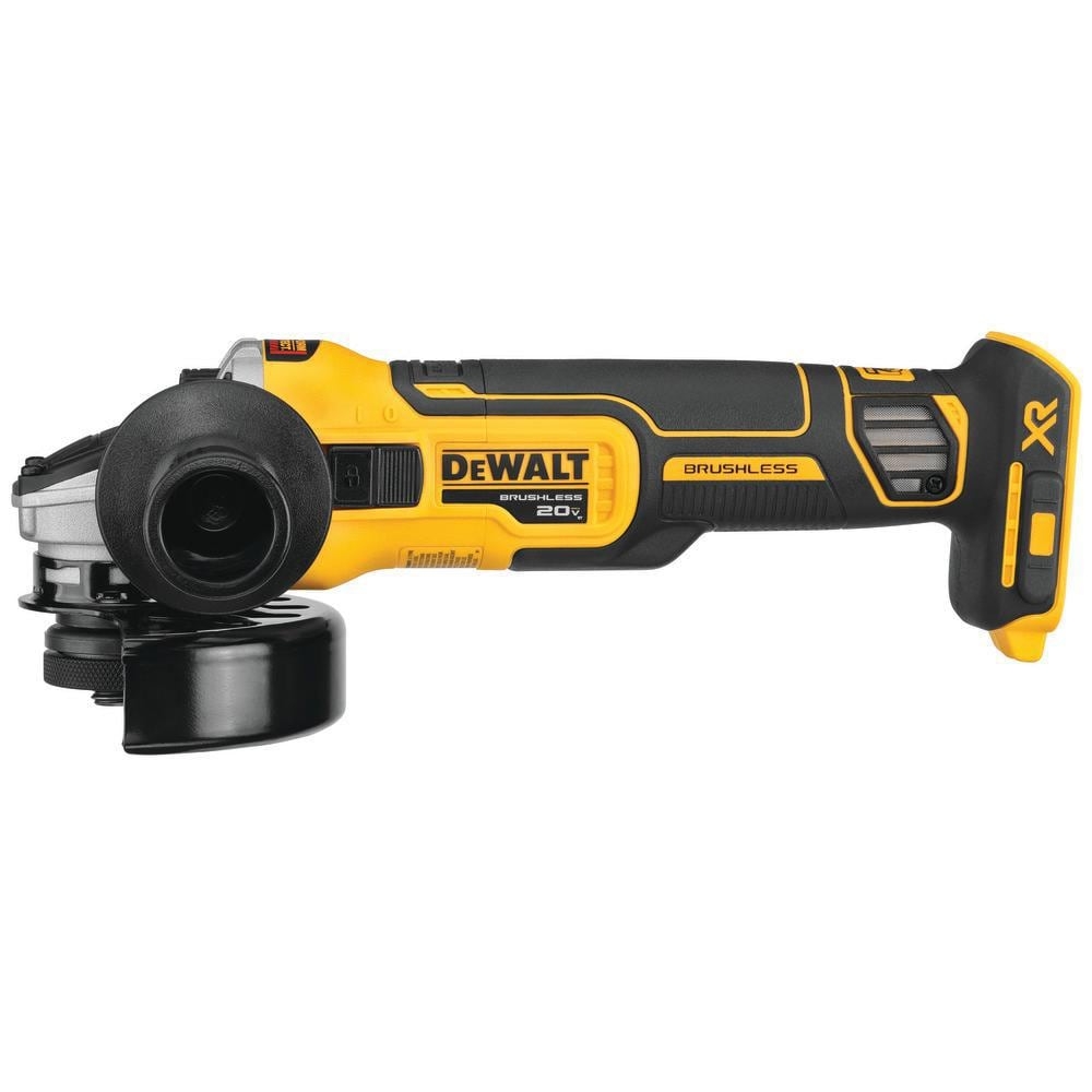 DEWALT 20V MAX XR Cordless Brushless 4 5 In Slide Switch Small Angle Grinder With Kickback Brake Tool Only DCG405B The Home Depot