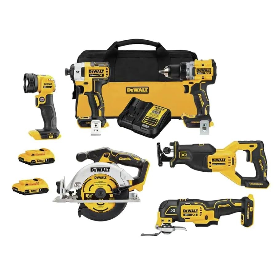 DEWALT 20V MAX XR Cordless Combo Kit 6 Tool With 2 Ah Batteries And Charger DCK648D2 Amazon