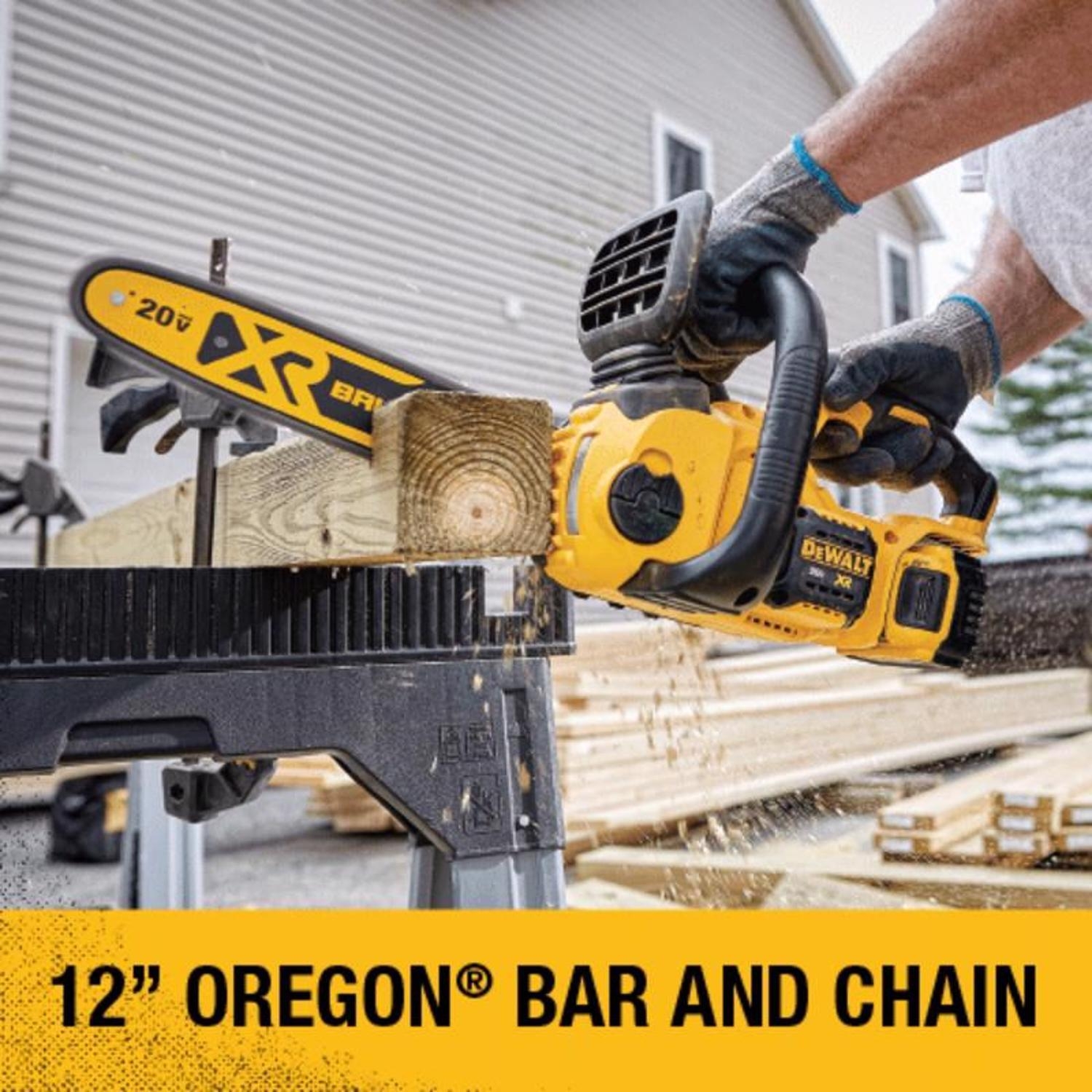 DeWalt 20V MAX XR DCCS620P1 12 In 20 V Battery Chainsaw Kit Battery Charger Stine Home Yard The Family You Can Build Around 