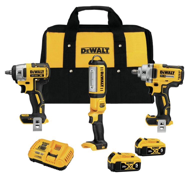 DEWALT 20V MAX XR Impact Wrench Combo Kit 1 2 Inch 3 8 Inch With LED Handheld Area Light 3 Tool DCK302P2 Amazon
