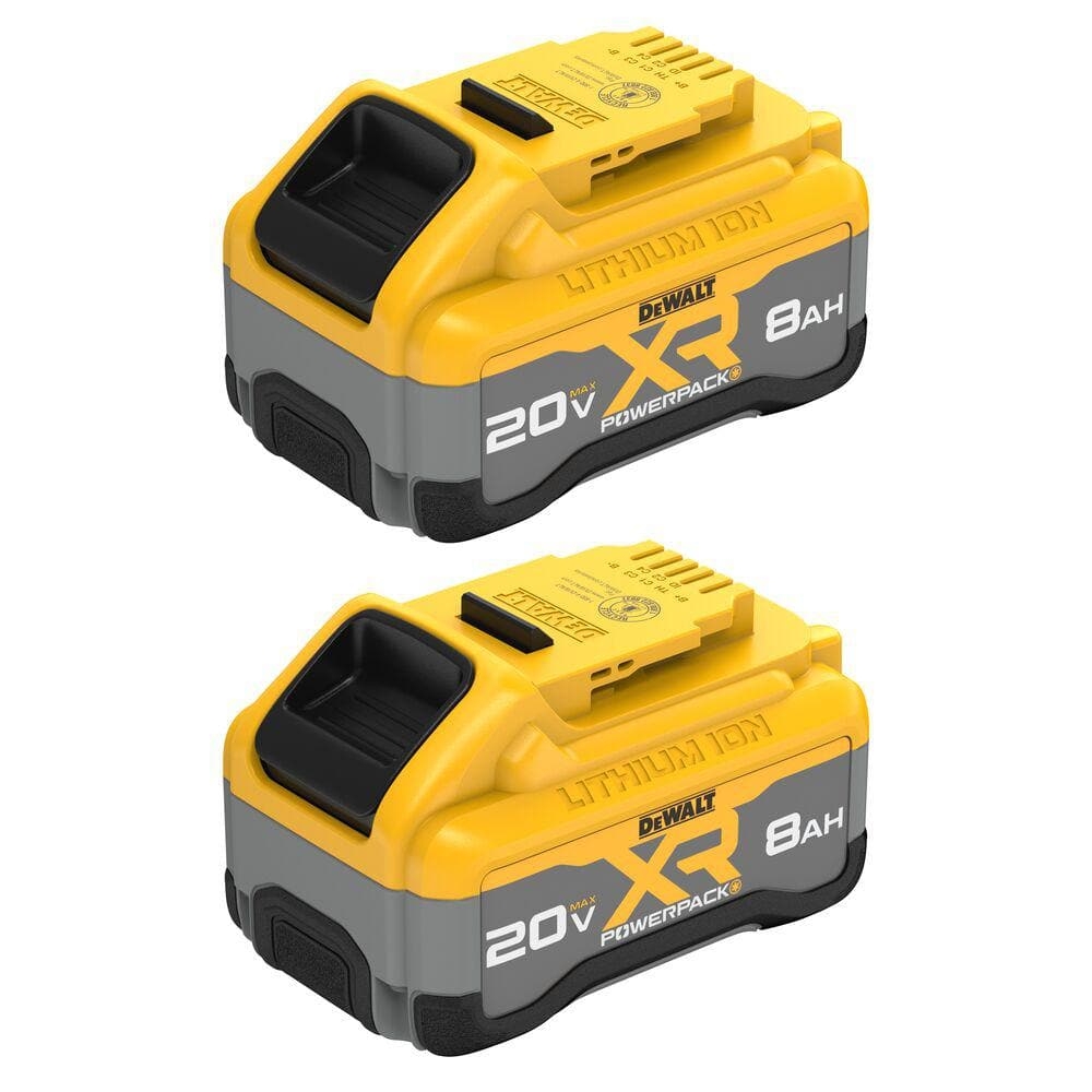 DEWALT 20V MAX XR Lithium Ion 8 0 Ah Battery Pack 2 Pack DCB2108 2 The Home Depot