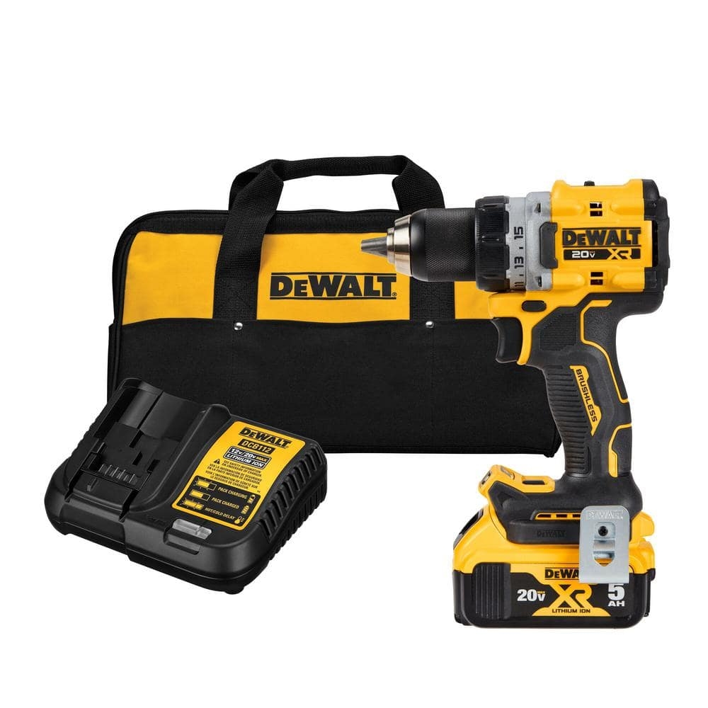 DEWALT 20V MAX XR Lithium Ion Cordless Compact 1 2 In Drill Driver Kit 20V MAX 5 0Ah Battery And Charger DCD800P1 The Home Depot