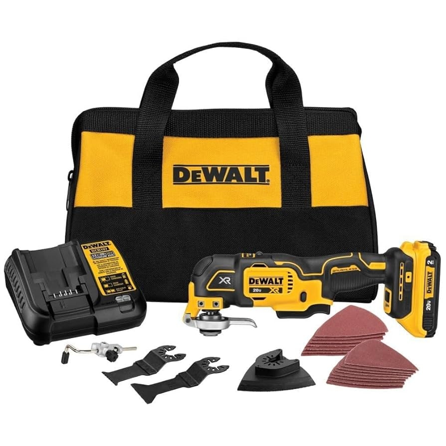 DEWALT 20V Oscillating Tool Cordless Wood Blades Sandpaper Tool Bag Battery And Charger Included DCS356SD1 Amazon