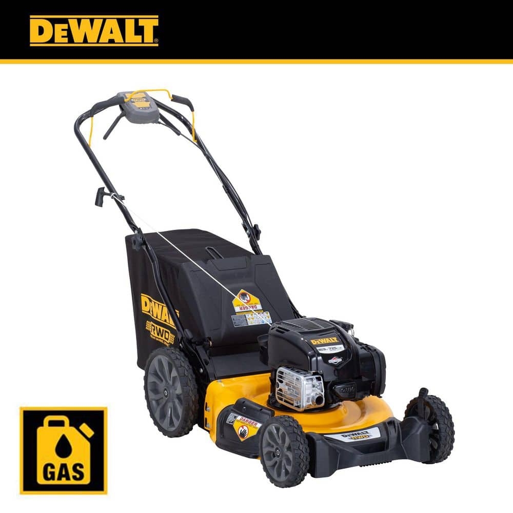 DEWALT 21 In 163cc Briggs And Stratton 725Exi Engine Rear Wheel Drive 3 in 1 Gas Self Propelled Walk Behind Lawn Mower 12AVP2R3739 The Home Depot