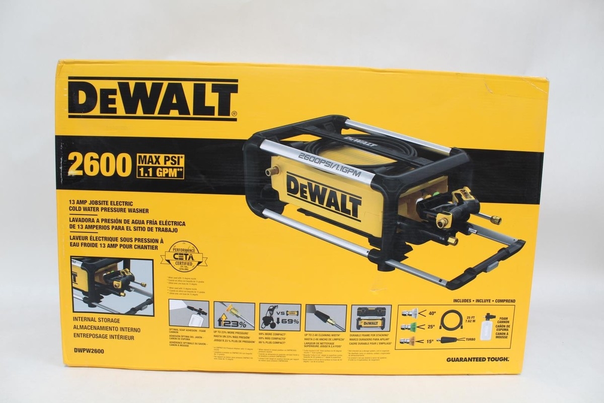 DEWALT 2600 PSI 1 1 GPM Jobsite Pressure Washer DWPW2600 HPB020553 