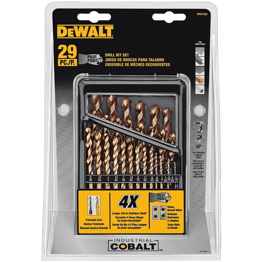 Dewalt 29 Piece PP Industrial Cobalt Drill Bit Set