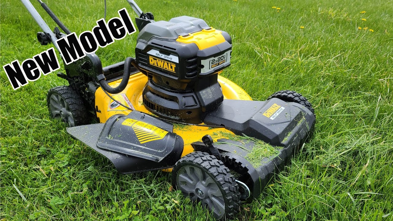 DEWALT 2x 20 Volt Brushless 21 5 Battery Walk Behind Self Propelled Mower Review DCMWSP244U2 YouTube