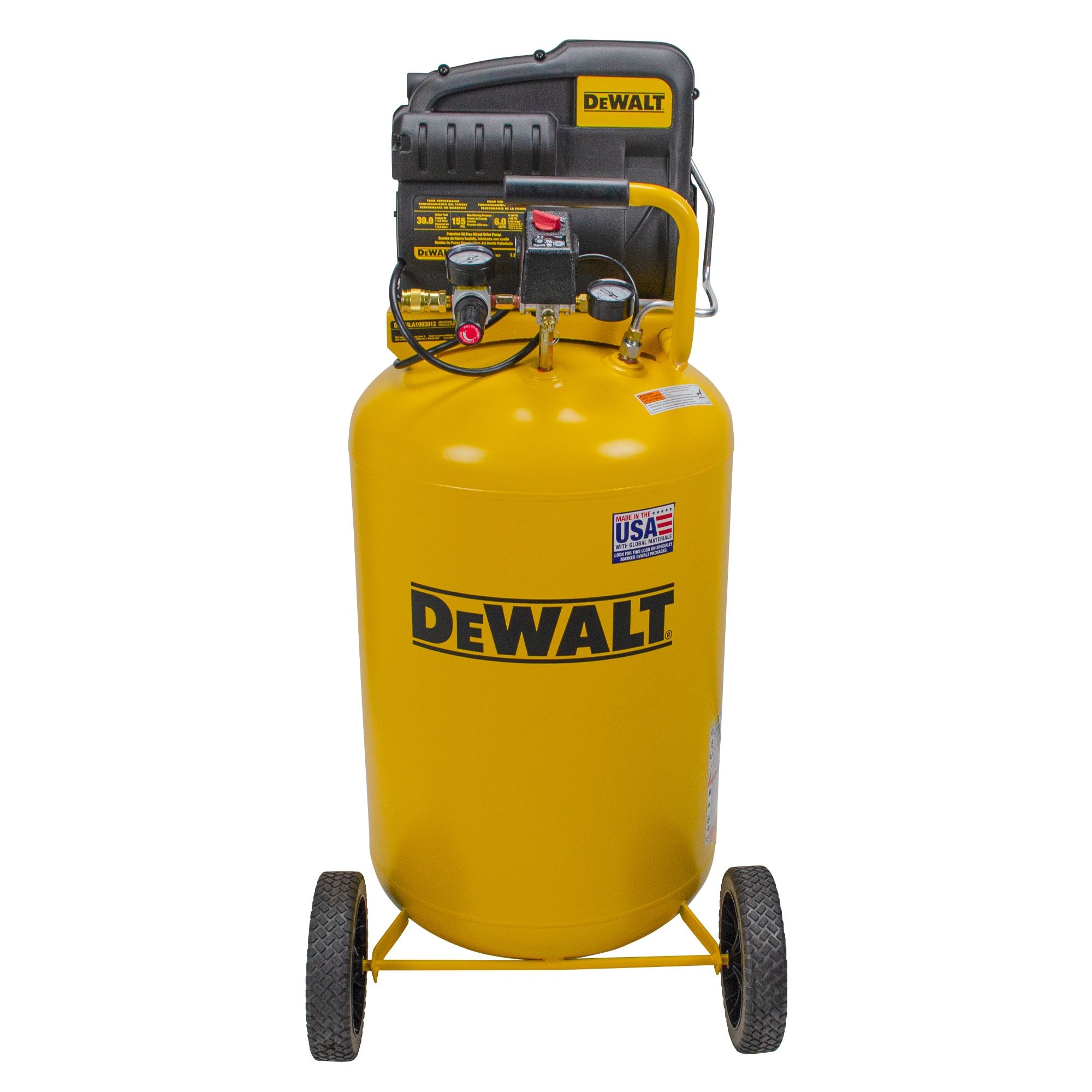 DEWALT 30 Gallon Air Compressor Vertical Portable Oil Free Direct Drive 1 9 HP Model DXCMLA1983012 Northern Tool