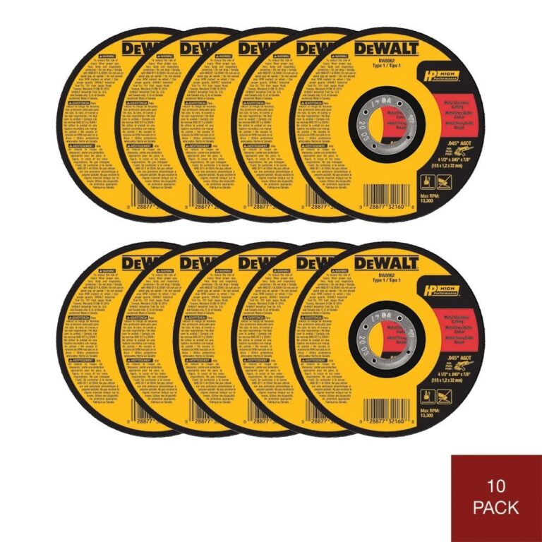 DEWALT 4 1 2 In X 0 045 In X 7 8 In Metal And Stainless Cutting Wheel 10 Pack DW8062B5W10 The Home Depot