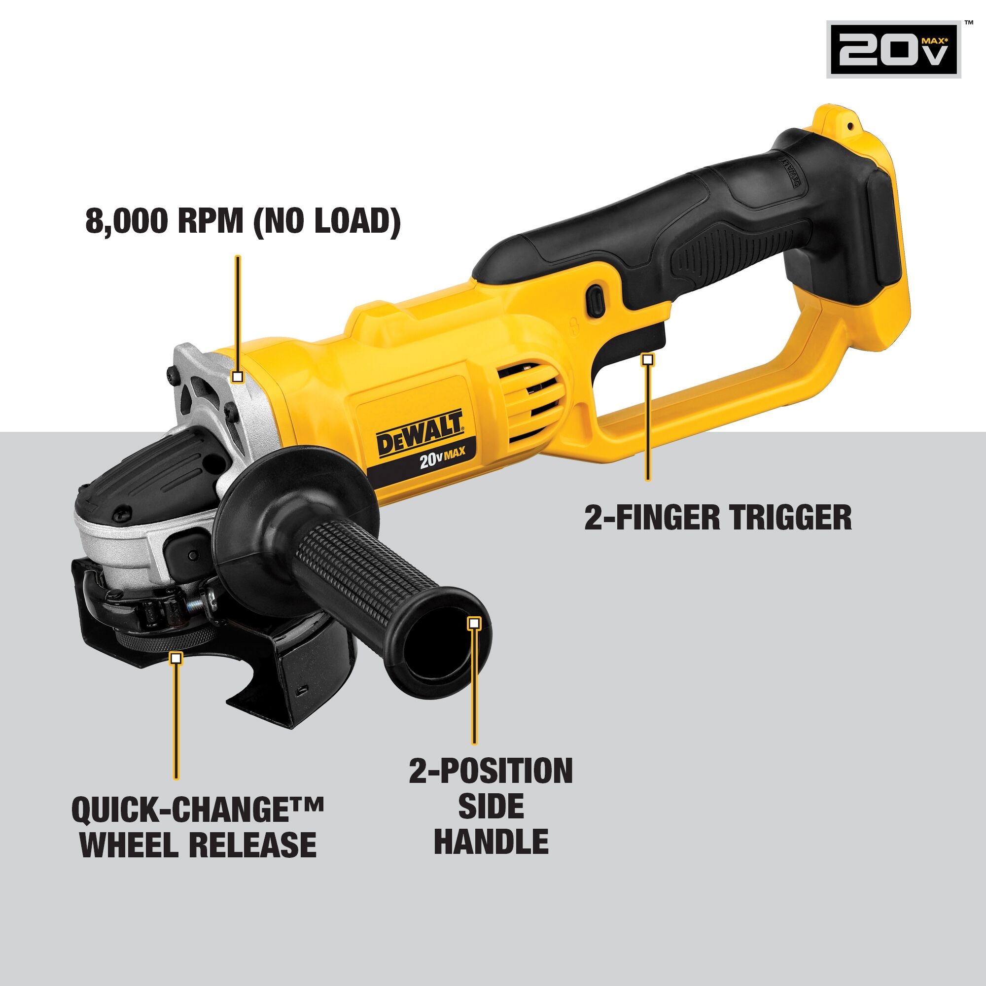 DEWALT 4 5 in 20 volt Max Trigger Switch Cordless Angle Grinder Charger Included And 1 Battery DCG412P1 At Lowes