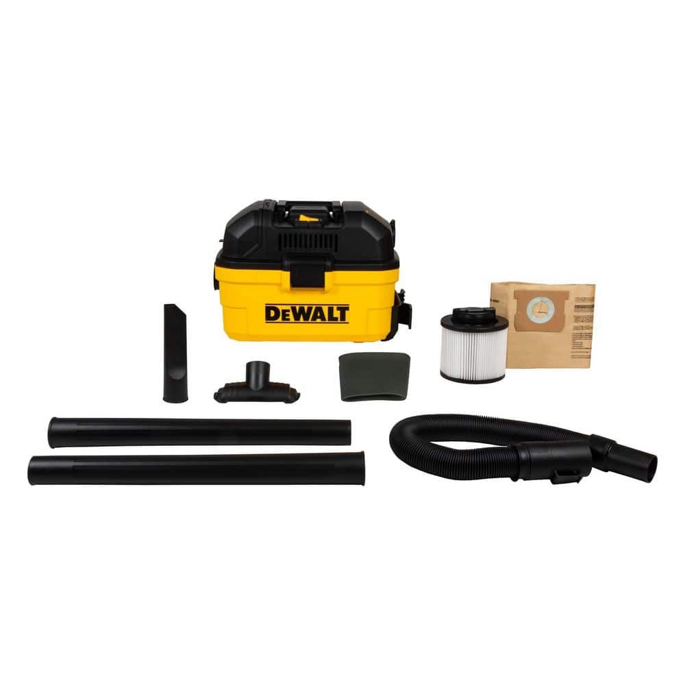DEWALT 4 Gal 5 0 HP Poly Wet Dry Vacuum With Hose And Accessories DXV04T The Home Depot