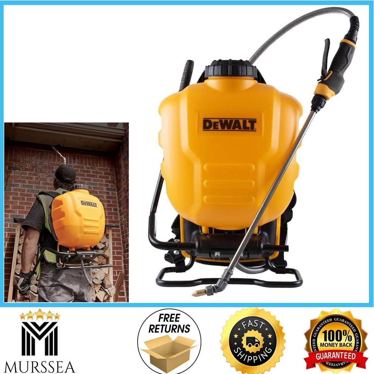 DEWALT 4 Gal Internal Piston Pump Backpack Sprayer 50 In Heavy duty