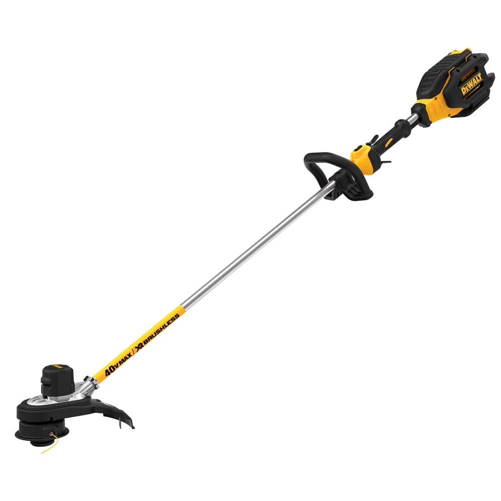 DEWALT 40 volt Max 15 in Straight Shaft String Trimmer Battery And Charger Included In The String Trimmers Department At Lowes