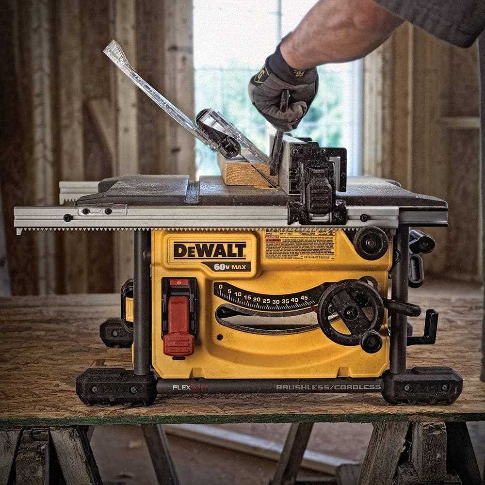 Dewalt 54V Cordless Table Saw Kit 210mm 5800rpm With 2x 6 0 Ah FlexVolt Li Ion Batteries Charger Saw Blade Fences Spanners Reducer And Soft Bag DCS7485T2 GB Shop Online At Best Price In UAE