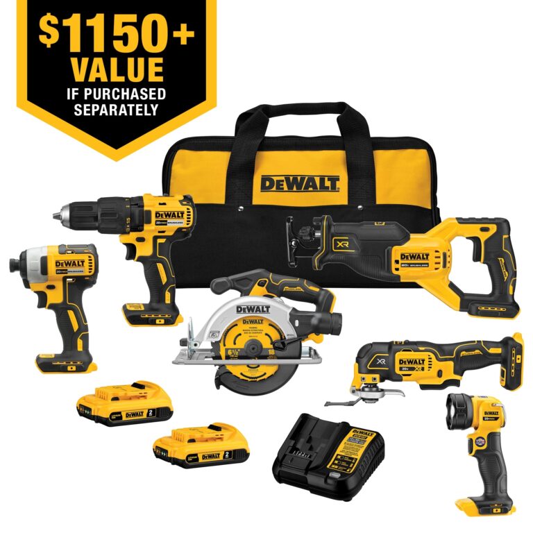 DEWALT 6 Tool 20 Volt Max Brushless Power Tool Combo Kit With Soft Case 2 Batteries And Charger Included DCK675D2 At Lowes
