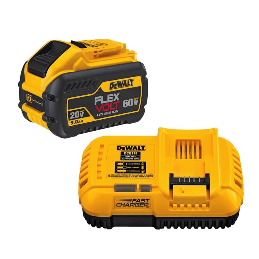 DEWALT 60V MAX FLEXVOLT Lithium Battery With Charger 9 Ah DCB118X1 Amazon