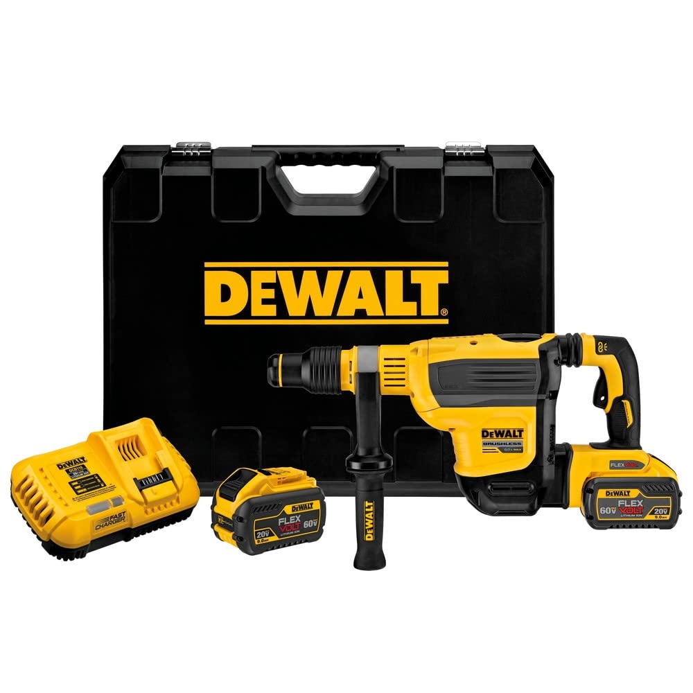 DEWALT 60V SDS MAX Rotary Hammer Drill Cordless 1 3 4 In 2 Batteries DCH614X2 Amazon