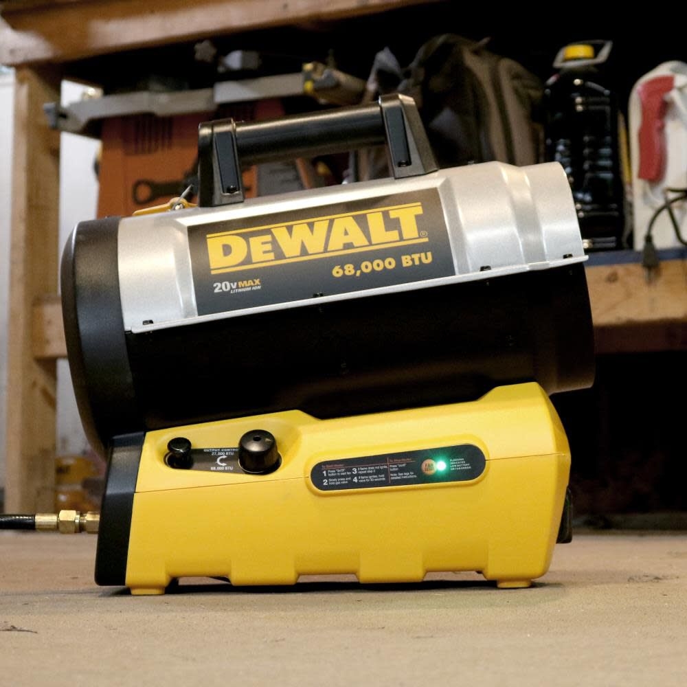 DEWALT 68000 BTU Cordless Portable Forced Air Propane Heater 